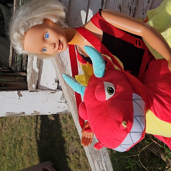 Hyde and EEK Boutique Toddler Dragon Rider Plush Halloween Costume Red Dress - Picture 5 of 7